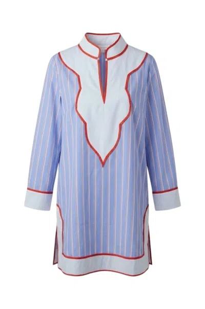 Thml Women's Long Sleeve Striped V-neck Dress In Blue