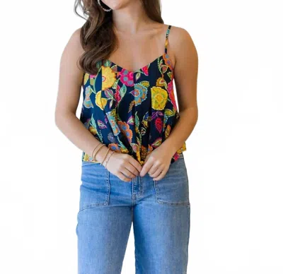 Thml Women's Midnight Bloom Pleated Tank Top In Blue In Multi