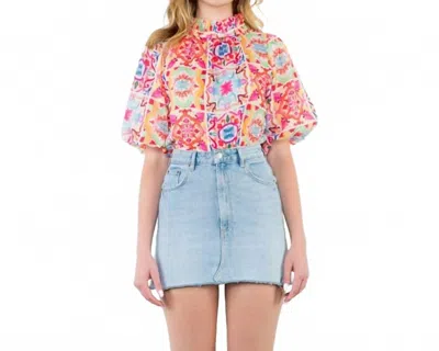 Thml Women's Puff Sleeve Blouse In Multi In Red