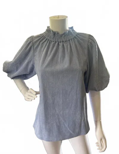 Thml Women's Puff Sleeve Corduroy Top In Blue