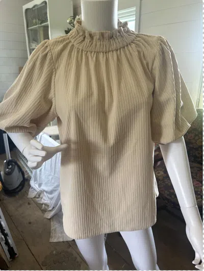 Thml Women's Puff Sleeve Corduroy Top In Cream In Neutral