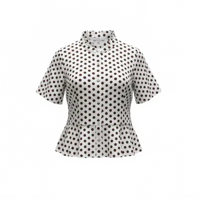 Thml Women's Puff Sleeve Polka Dot Top In White