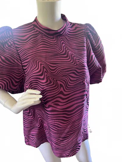 Thml Women's Puff Sleeve Print Top In Fuchsia In Multi