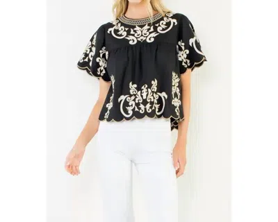 Thml Women's Short Sleeve Blouse In Black