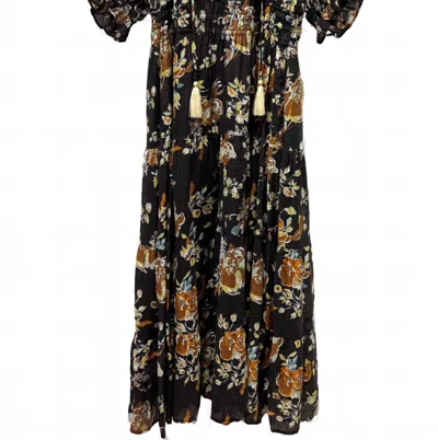 Thml Women's Short Sleeve Floral Maxi Dress In Black In Multi