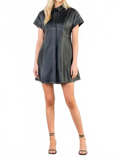 Thml Women's Sleeveless Pleather Dress In Black In Blue