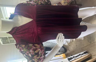 Thml Women's Velvet V-neck Top In Burgundy In Red