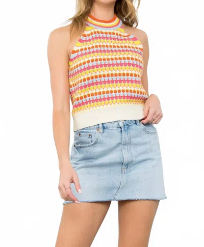 Thml Zo Crochet Halter Top In Spring Bright Multi