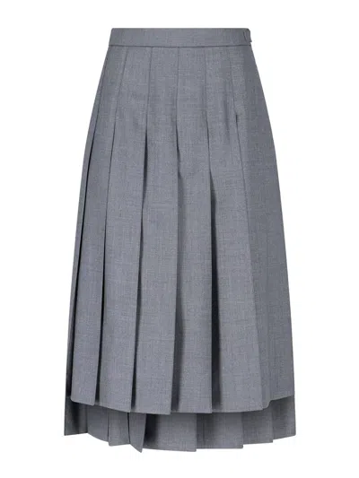 Thom Browne Falda Semilarga - Gris In Grey