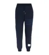 Thom Browne Silk Cotton Pants Drawstring Waist In Navy