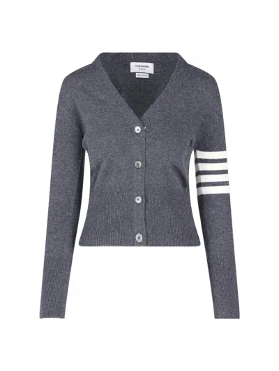 Thom Browne Grey Cashmere 4-bar Cardigan In Gray
