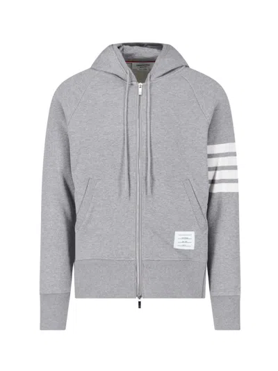 Thom Browne 100% Cotton Crewneck Sweater In Gray