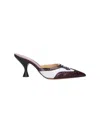 Thom Browne Brown Pointed-toe Sculpted Heel Leather Mules In Brown