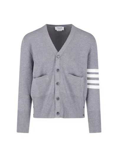 Thom Browne 100% Virgin Wool Crewneck Sweater In Gray