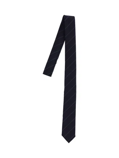 Thom Browne 100% Wool Tie In Blue