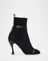 Thom Browne Black Solid Pointed Toe Boots In Multi