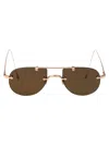 Thom Browne 12k Gold Plate Titanium Titanium Sunglasses In Gold