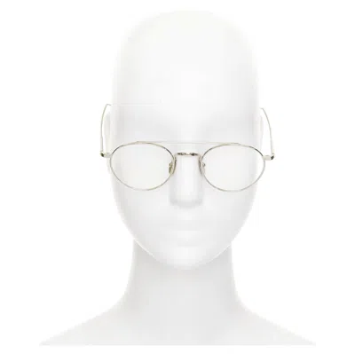 Pre-owned Thom Browne 18-101-a-slv-49 Silver Metal Web Arm Tip Clear Round Optical Glasses In Gray