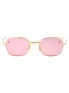 Thom Browne 18k Gold Plate Titanium / Pink Lens Titanium Sunglasses In Gold