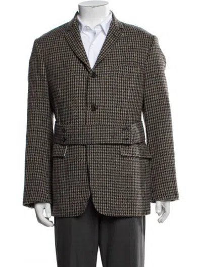 Pre-owned Thom Browne 2007 Houndstooth Print Blazer In Brown