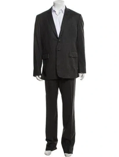 Pre-owned Thom Browne 2009 Striped Two-piece Suit In Grey