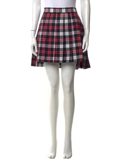 Pre-owned Thom Browne 2023 Mini Skirt In Blue/red
