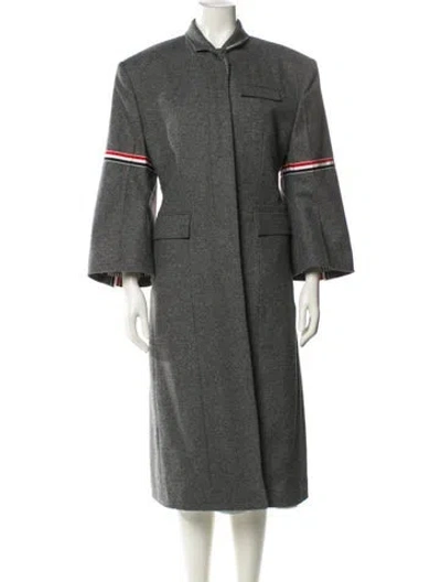 Pre-owned Thom Browne 2024 Chesterfield Trench Coat In Gray