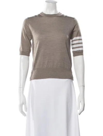 Pre-owned Thom Browne 2026 Jersey Stitch 4 Bar Sweater In Neutrals