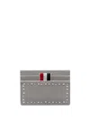 Thom Browne 3d-detailing Leather Card Holder In Grey