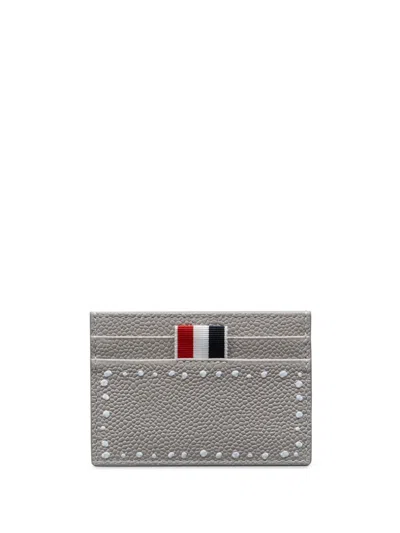Thom Browne 3d-detailing Leather Card Holder In Grey