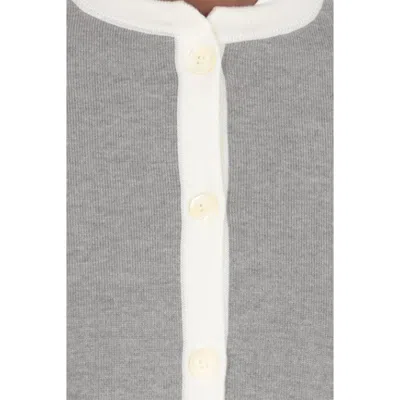 Thom Browne 4- Bar Wool Cardigan Women In Gray