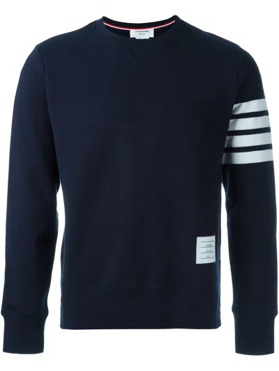 Thom Browne 4 Bar Cotton Sweatshirt In Blue