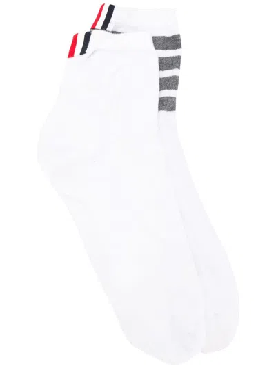 Thom Browne 4-bar Ankle Socks In White