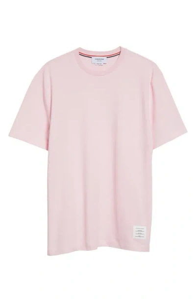Thom Browne 4-bar Back Stripe Piqué T-shirt In Light Pink