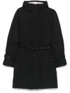 Thom Browne 4-bar Belted Parka In Black
