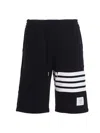 Thom Browne Cotton Loopback Engineered 4-bar Sweat Shorts In Blue