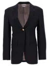 Thom Browne Blue Single-breasted Wool Blazer In Blue