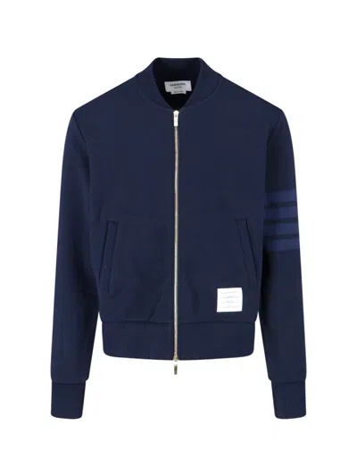 Thom Browne 4-bar Bomber Jacket In Blue