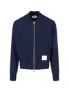 Thom Browne Four-stripe Bomber Jacket In Blue