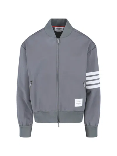 THOM BROWNE 4 BAR BOMBER JACKET - GREY