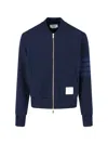Thom Browne Four-stripe Bomber Jacket In Blue