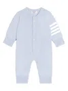 Thom Browne 4-bar Buttoned Babygrow In Blue