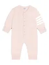 Thom Browne 4-bar Buttoned Babygrow In Pink