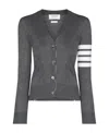 Thom Browne 4-bar Merino Wool Cardigan In Gray