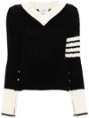 Thom Browne 4-bar Cable-knit Cardigan In Blue