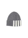Thom Browne 4-bar Stripes Knitted Cashmere Beanie In Gray