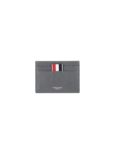 Thom Browne 4-bar Card Holder In Grey