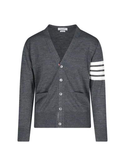 THOM BROWNE '4-BAR' CARDIGAN - GREY