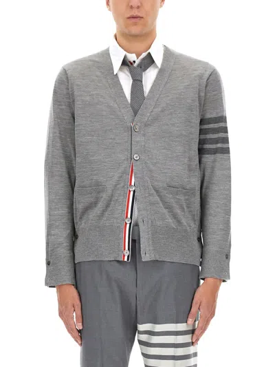 Thom Browne 4-bar Cardigan In Gray