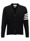 Thom Browne Classic V-neck Cardigan In Fine Merino Wool With 4bar Stripes Clothing In Black